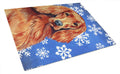 Irish Setter Winter Snowflakes Holiday Cutting Board Tempered Glass Kitchen Cutting Surface, Heat Resistant Chopping, Non-Slip Feet, Food Prep & Serving