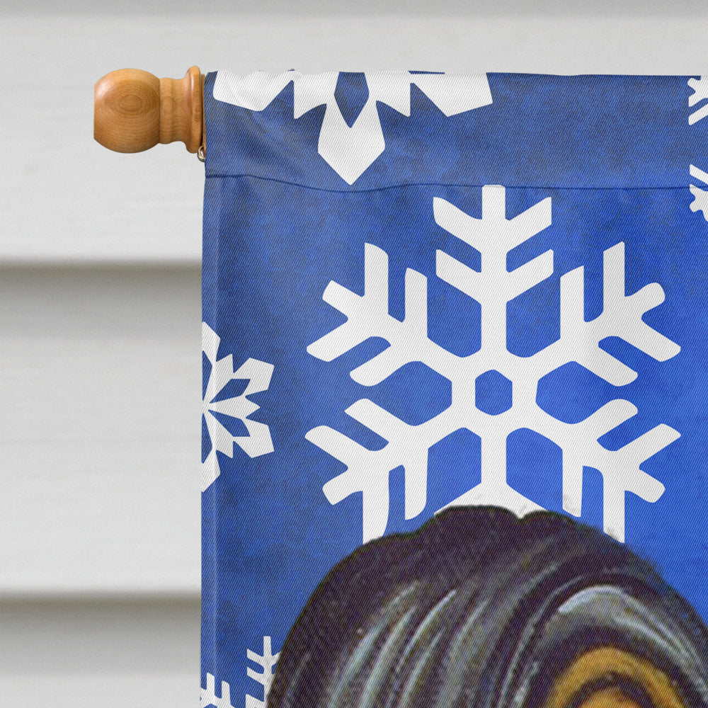 Papillon Winter Snowflakes Holiday House Flag 28x40 Porch Sleeve Pole Decorative Outside Yard Banner Artwork Wall Hanging, Polyester