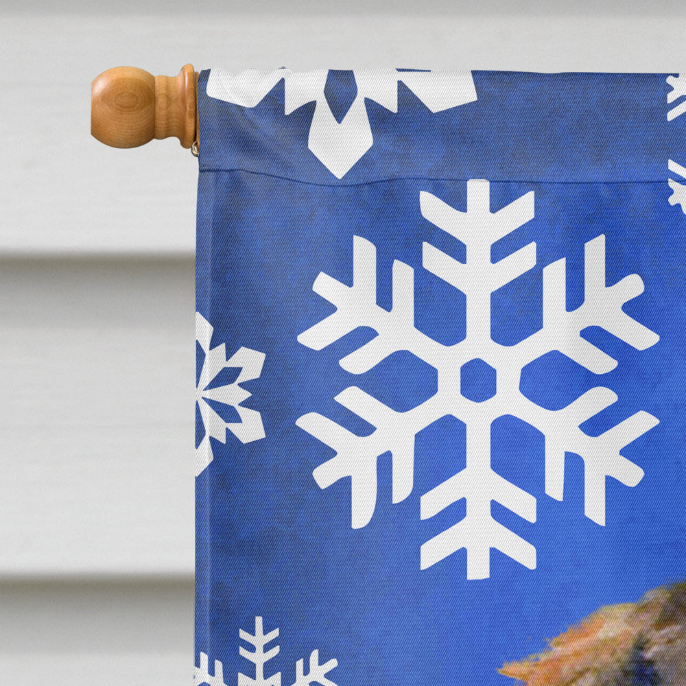 Dachshund Winter Snowflakes Holiday House Flag 28x40 Porch Sleeve Pole Decorative Outside Yard Banner Artwork Wall Hanging, Polyester