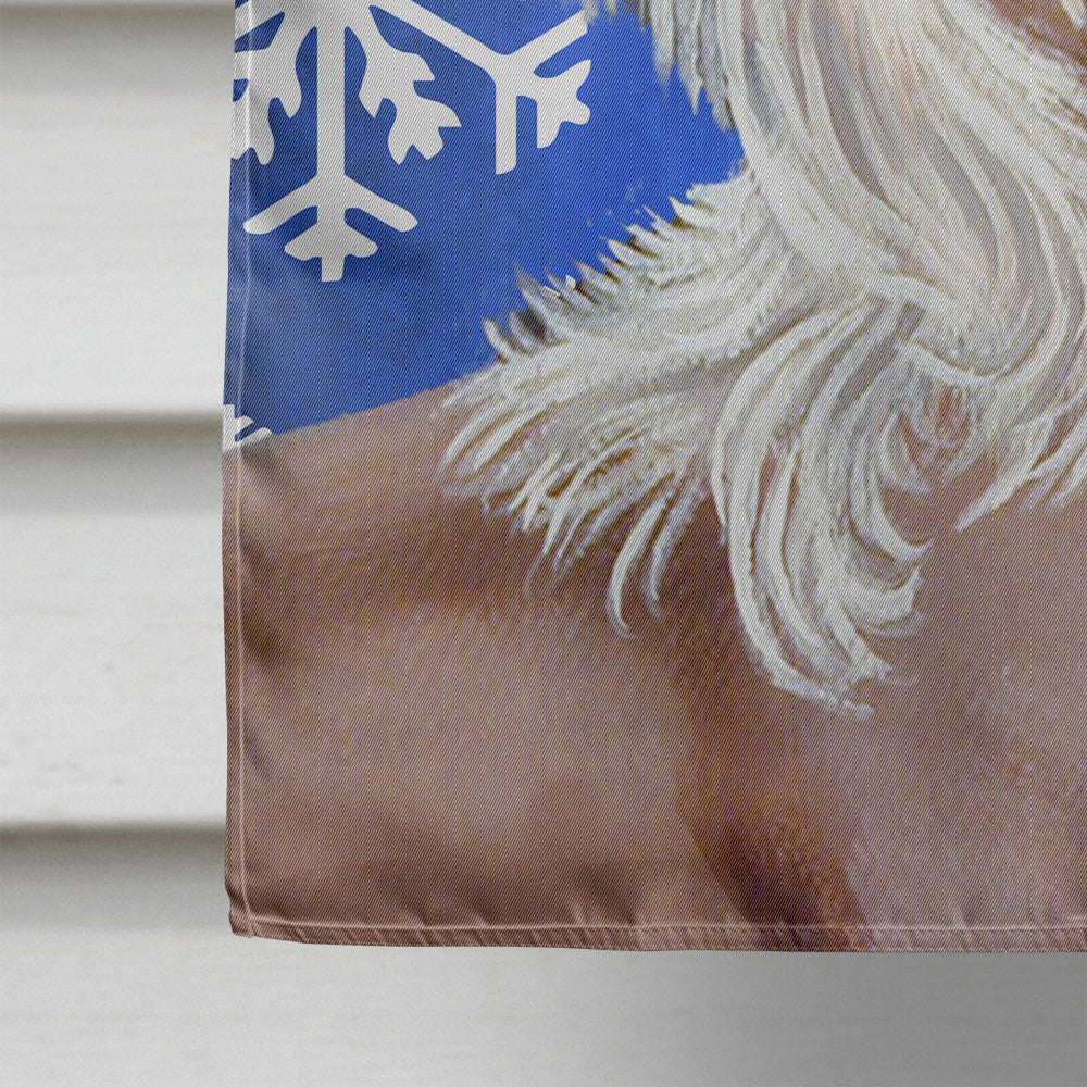 Chinese Crested Winter Snowflakes Holiday House Flag 28x40 Porch Sleeve Pole Decorative Outside Yard Banner Artwork Wall Hanging, Polyester