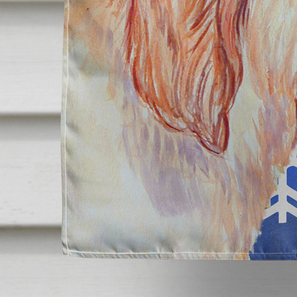 Petit Basset Griffon Vendeen Winter Snowflakes Holiday House Flag 28x40 Porch Sleeve Pole Decorative Outside Yard Banner Artwork Wall Hanging, Polyester