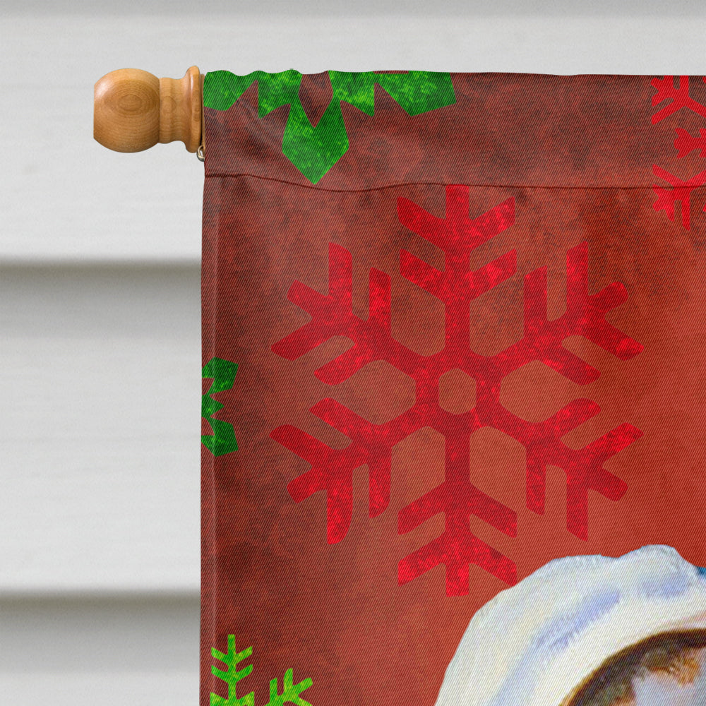Great Dane Red and Green Snowflakes Holiday Christmas House Flag 28x40 Porch Sleeve Pole Decorative Outside Yard Banner Artwork Wall Hanging, Polyester