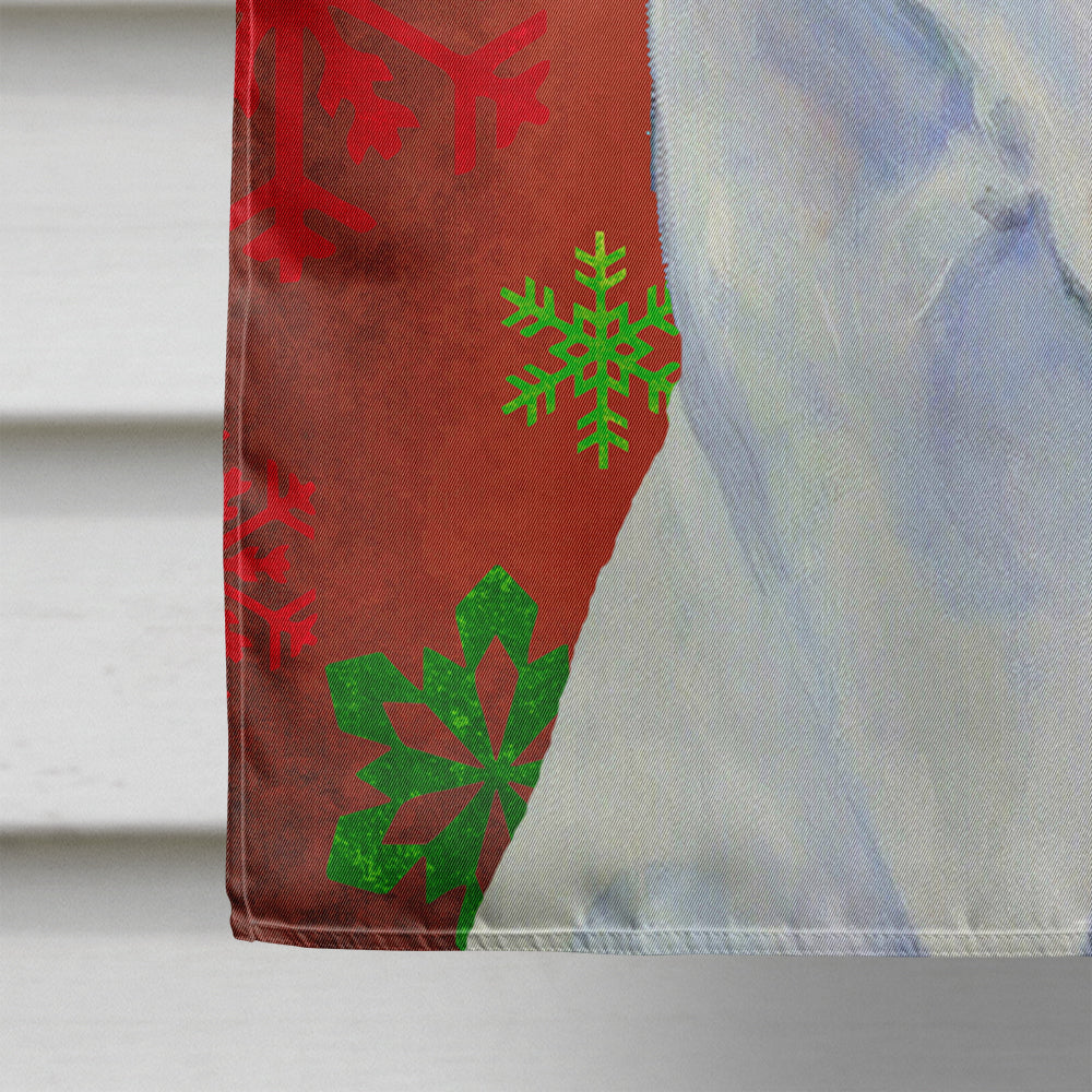 Great Dane Red and Green Snowflakes Holiday Christmas House Flag 28x40 Porch Sleeve Pole Decorative Outside Yard Banner Artwork Wall Hanging, Polyester
