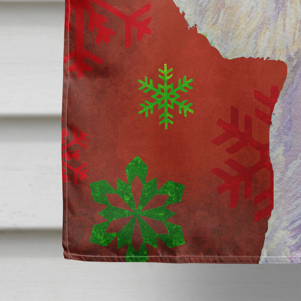 Westie Red and Green Snowflakes Holiday Christmas House Flag 28x40 Porch Sleeve Pole Decorative Outside Yard Banner Artwork Wall Hanging, Polyester