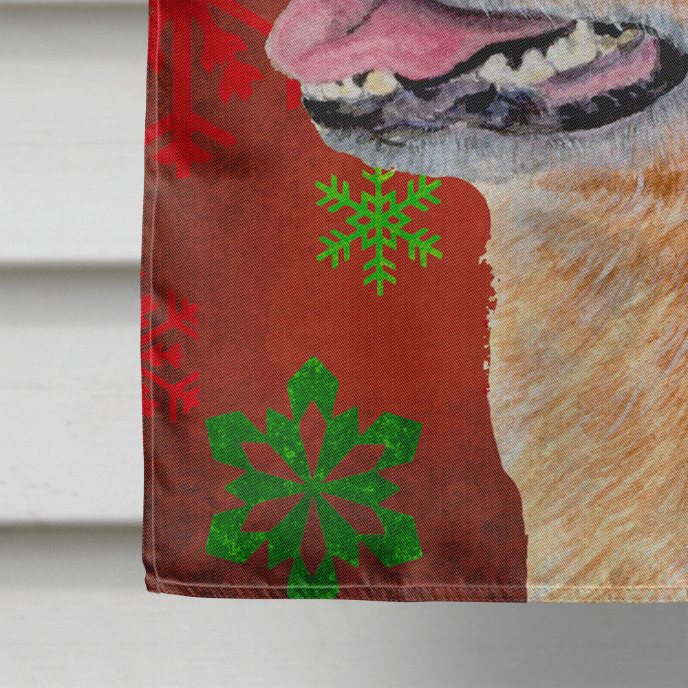 Australian Cattle Dog Red Green Snowflakes Christmas House Flag 28x40 Porch Sleeve Pole Decorative Outside Yard Banner Artwork Wall Hanging, Polyester
