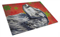 Flat Coated Retriever Red  Green Snowflakes Holiday Christmas Cutting Board Tempered Glass Kitchen Cutting Surface, Heat Resistant Chopping, Non-Slip Feet, Food Prep & Serving
