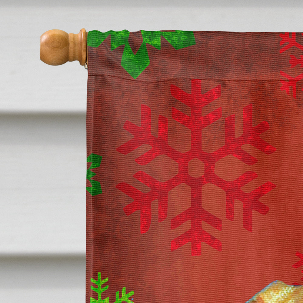 Vizsla Red and Green Snowflakes Holiday Christmas House Flag 28x40 Porch Sleeve Pole Decorative Outside Yard Banner Artwork Wall Hanging, Polyester
