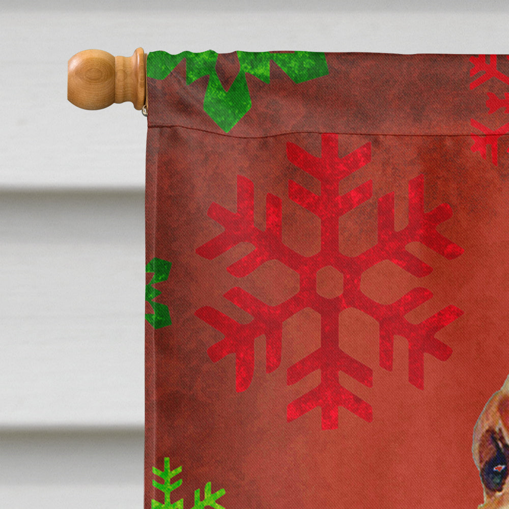 Bloodhound Red and Green Snowflakes Holiday Christmas House Flag 28x40 Porch Sleeve Pole Decorative Outside Yard Banner Artwork Wall Hanging, Polyester