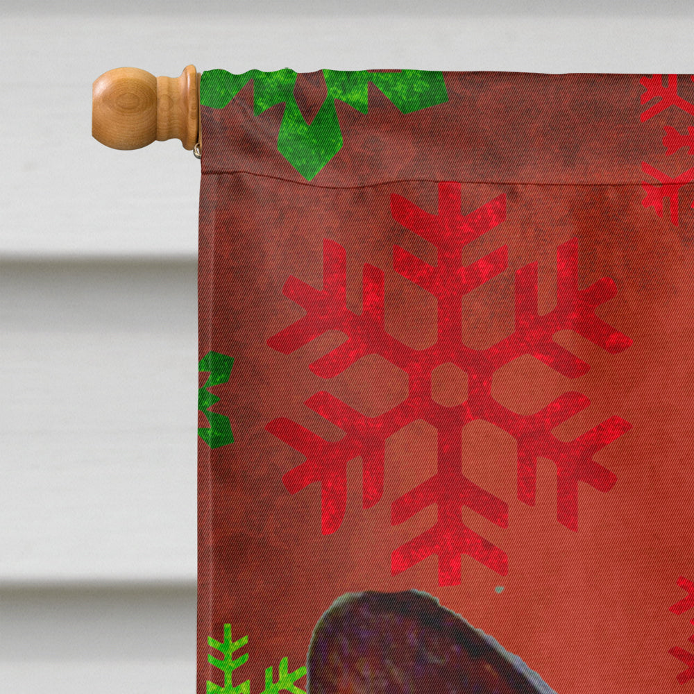 Corgi Red and Green Snowflakes Holiday Christmas House Flag 28x40 Porch Sleeve Pole Decorative Outside Yard Banner Artwork Wall Hanging, Polyester