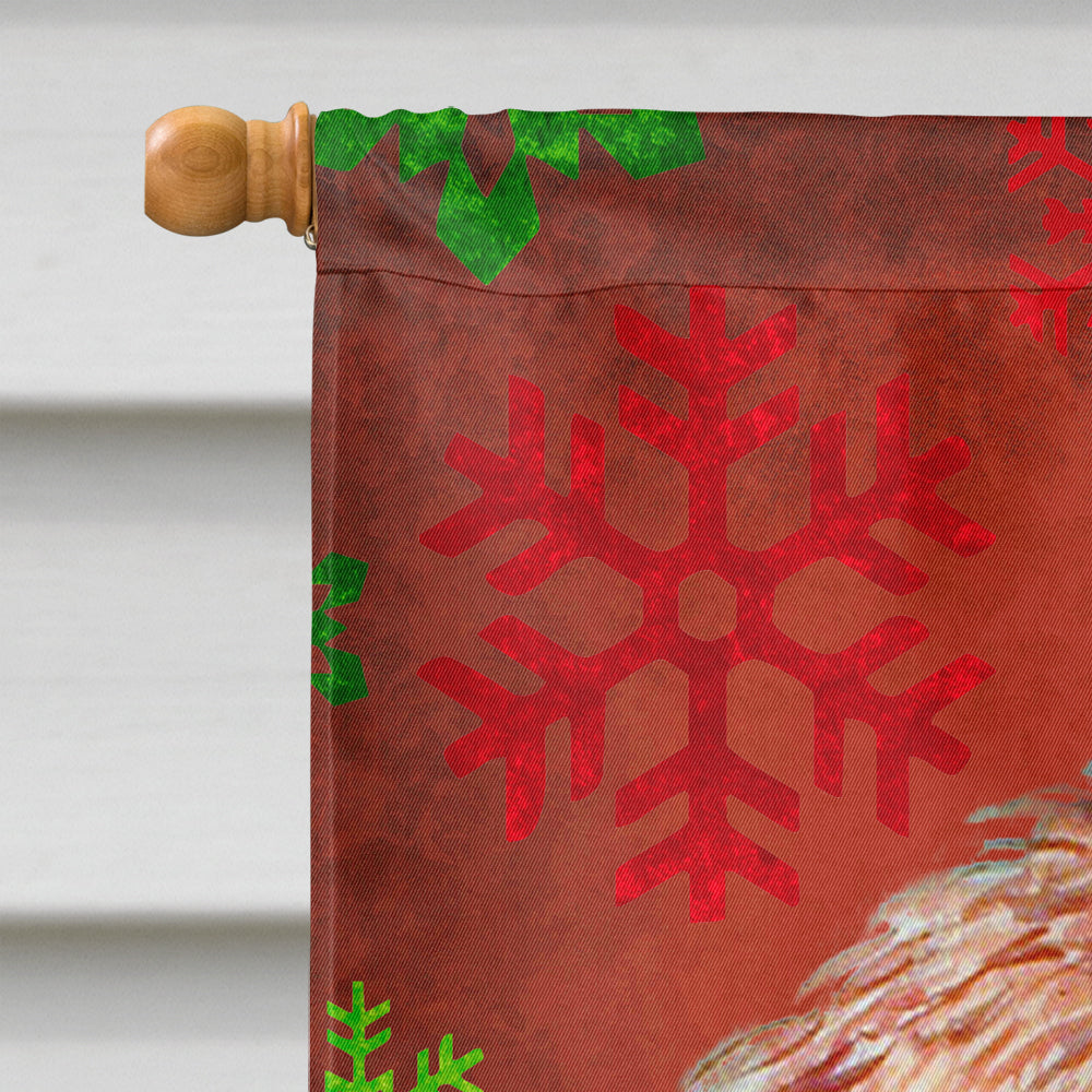 Petit Basset Griffon Vendeen Red Green Snowflake Christmas House Flag 28x40 Porch Sleeve Pole Decorative Outside Yard Banner Artwork Wall Hanging, Polyester