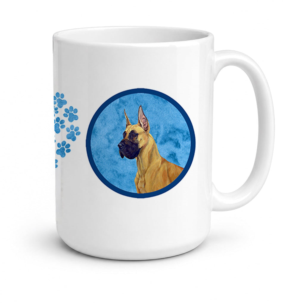 Blue Great Dane Ceramic Coffee Mug 15 oz Decorative Large C Handle Mug Cup for Tea, Cocoa Hot Chocolate