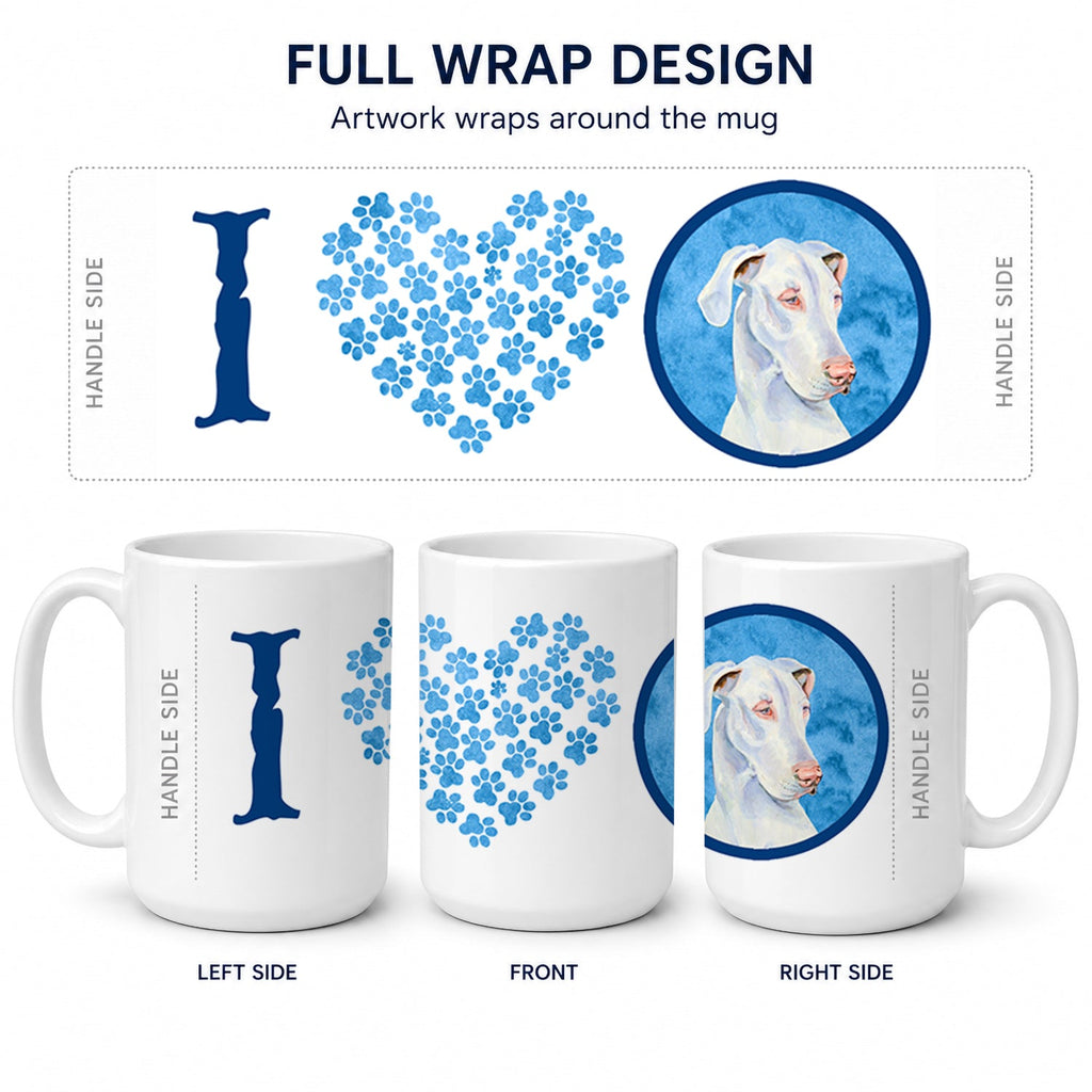Blue Great Dane Ceramic Coffee Mug 15 oz Decorative Large C Handle Mug Cup for Tea, Cocoa Hot Chocolate