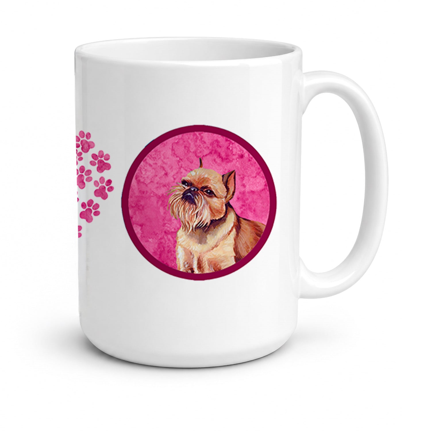 Pink Brussels Griffon Ceramic Coffee Mug 15 oz Decorative Large C Handle Mug Cup for Tea, Cocoa Hot Chocolate