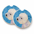 Blue Westie Set of 2 Cup Holder Car Coasters Absorbent Round Sandstone Coasters Gifts for Men or Women, 2.5, Multicolor