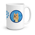 Blue Silky Terrier Ceramic Coffee Mug 15 oz Decorative Large C Handle Mug Cup for Tea, Cocoa Hot Chocolate