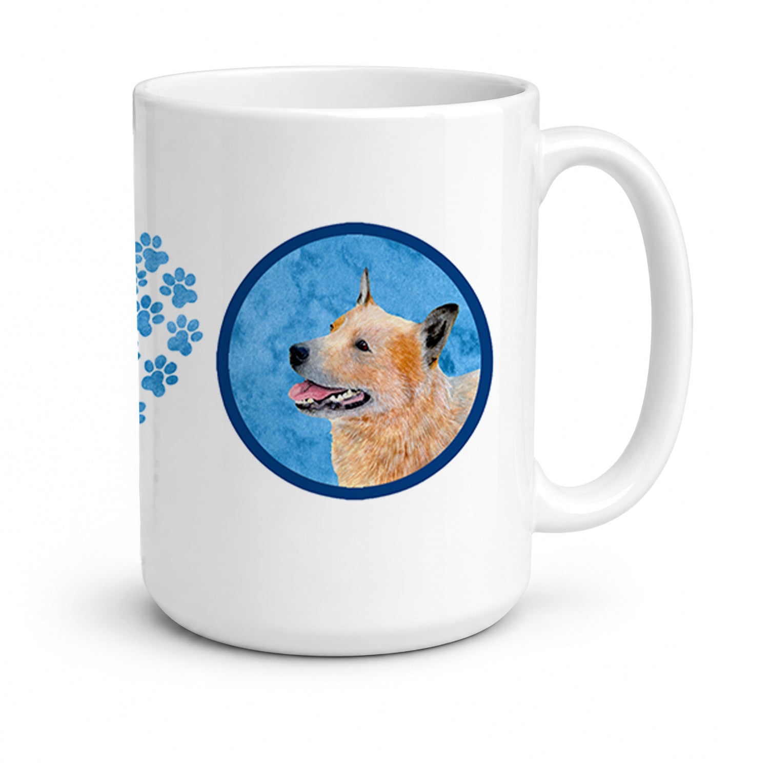 Blue Australian Cattle Dog Ceramic Coffee Mug 15 oz Decorative Large C Handle Mug Cup for Tea, Cocoa Hot Chocolate