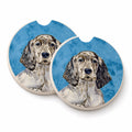 Blue English Setter Set of 2 Cup Holder Car Coasters Absorbent Round Sandstone Coasters Gifts for Men or Women, 2.5, Multicolor