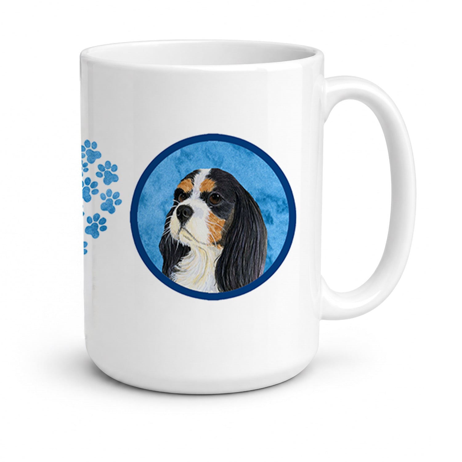 Blue Cavalier Spaniel Ceramic Coffee Mug 15 oz Decorative Large C Handle Mug Cup for Tea, Cocoa Hot Chocolate