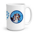 Blue Basset Hound Ceramic Coffee Mug 15 oz Decorative Large C Handle Mug Cup for Tea, Cocoa Hot Chocolate