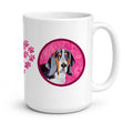 Pink Basset Hound Ceramic Coffee Mug 15 oz Decorative Large C Handle Mug Cup for Tea, Cocoa Hot Chocolate