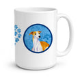 Blue Whippet Ceramic Coffee Mug 15 oz Decorative Large C Handle Mug Cup for Tea, Cocoa Hot Chocolate