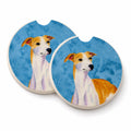 Blue Whippet Set of 2 Cup Holder Car Coasters Absorbent Round Sandstone Coasters Gifts for Men or Women, 2.5, Multicolor