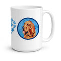Blue Bloodhound Ceramic Coffee Mug 15 oz Decorative Large C Handle Mug Cup for Tea, Cocoa Hot Chocolate