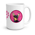 Pink Min Pin Ceramic Coffee Mug 15 oz Decorative Large C Handle Mug Cup for Tea, Cocoa Hot Chocolate