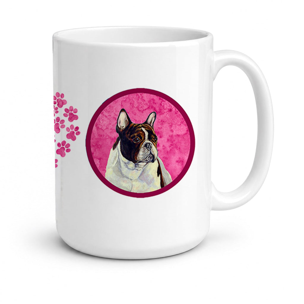 Pink French Bulldog Ceramic Coffee Mug 15 oz Decorative Large C Handle Mug Cup for Tea, Cocoa Hot Chocolate