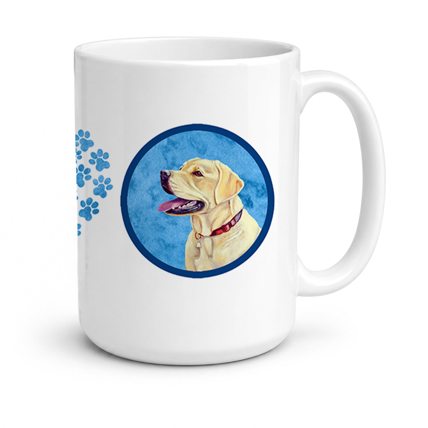 Blue Labrador Ceramic Coffee Mug 15 oz Decorative Large C Handle Mug Cup for Tea, Cocoa Hot Chocolate