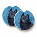 Blue Schipperke Set of 2 Cup Holder Car Coasters Absorbent Round Sandstone Coasters Gifts for Men or Women, 2.5, Multicolor