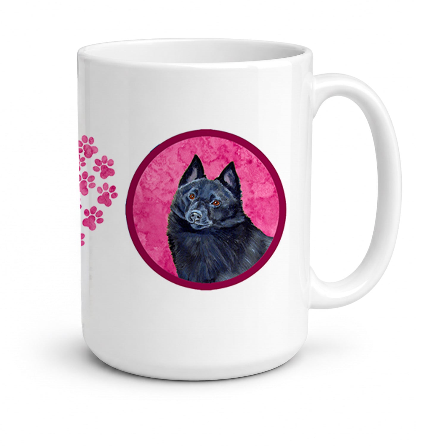 Pink Schipperke Ceramic Coffee Mug 15 oz Decorative Large C Handle Mug Cup for Tea, Cocoa Hot Chocolate