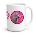 Pink Weimaraner Ceramic Coffee Mug 15 oz Decorative Large C Handle Mug Cup for Tea, Cocoa Hot Chocolate
