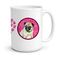 Pink Pug Ceramic Coffee Mug 15 oz Decorative Large C Handle Mug Cup for Tea, Cocoa Hot Chocolate