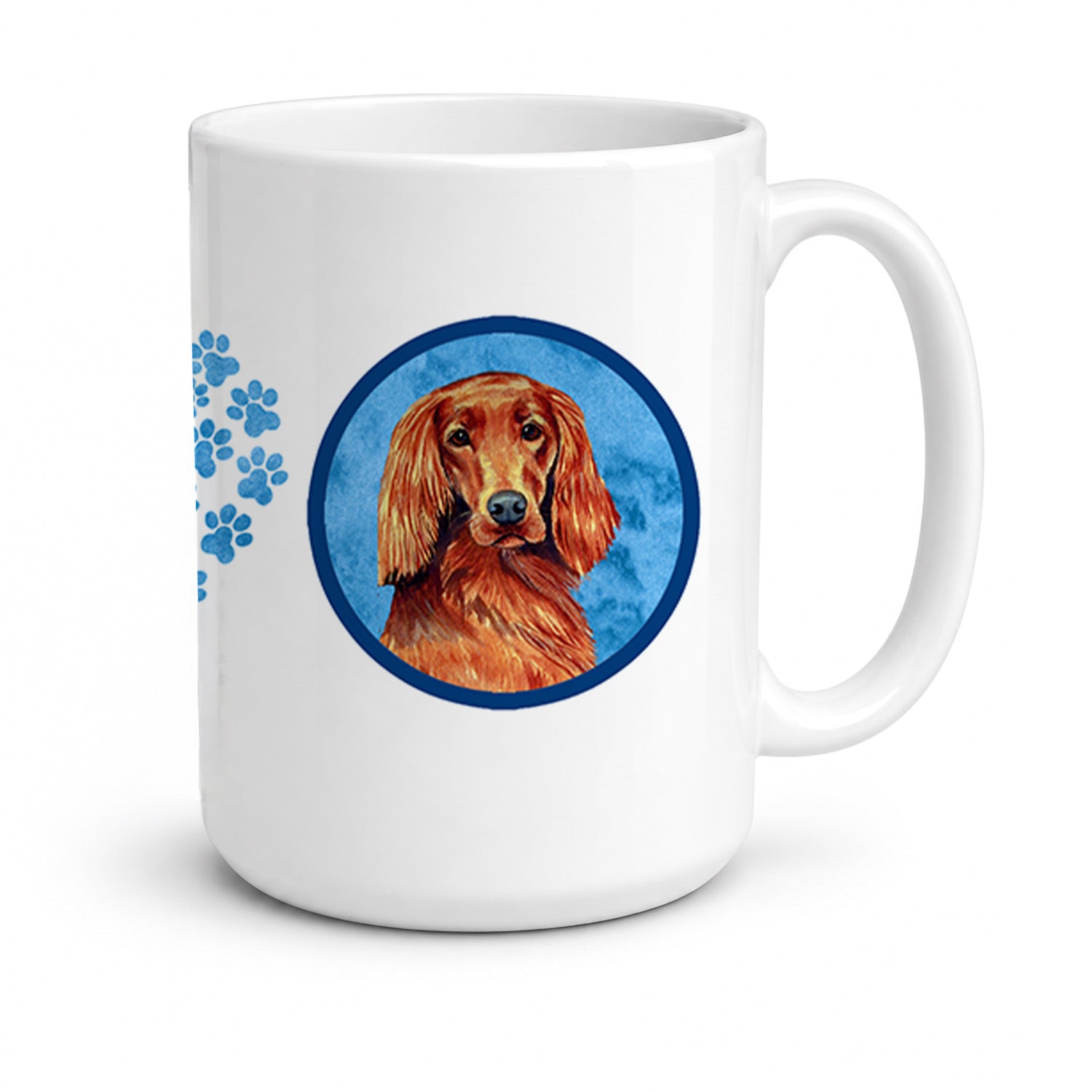 Blue Irish Setter Ceramic Coffee Mug 15 oz Decorative Large C Handle Mug Cup for Tea, Cocoa Hot Chocolate