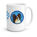 Blue Papillon Ceramic Coffee Mug 15 oz Decorative Large C Handle Mug Cup for Tea, Cocoa Hot Chocolate