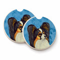 Blue Papillon Set of 2 Cup Holder Car Coasters Absorbent Round Sandstone Coasters Gifts for Men or Women, 2.5, Multicolor