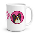 Pink Papillon Ceramic Coffee Mug 15 oz Decorative Large C Handle Mug Cup for Tea, Cocoa Hot Chocolate