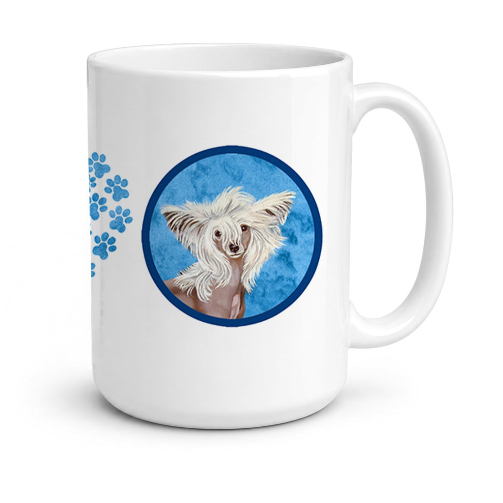 Blue Chinese Crested Ceramic Coffee Mug 15 oz Decorative Large C Handle Mug Cup for Tea, Cocoa Hot Chocolate