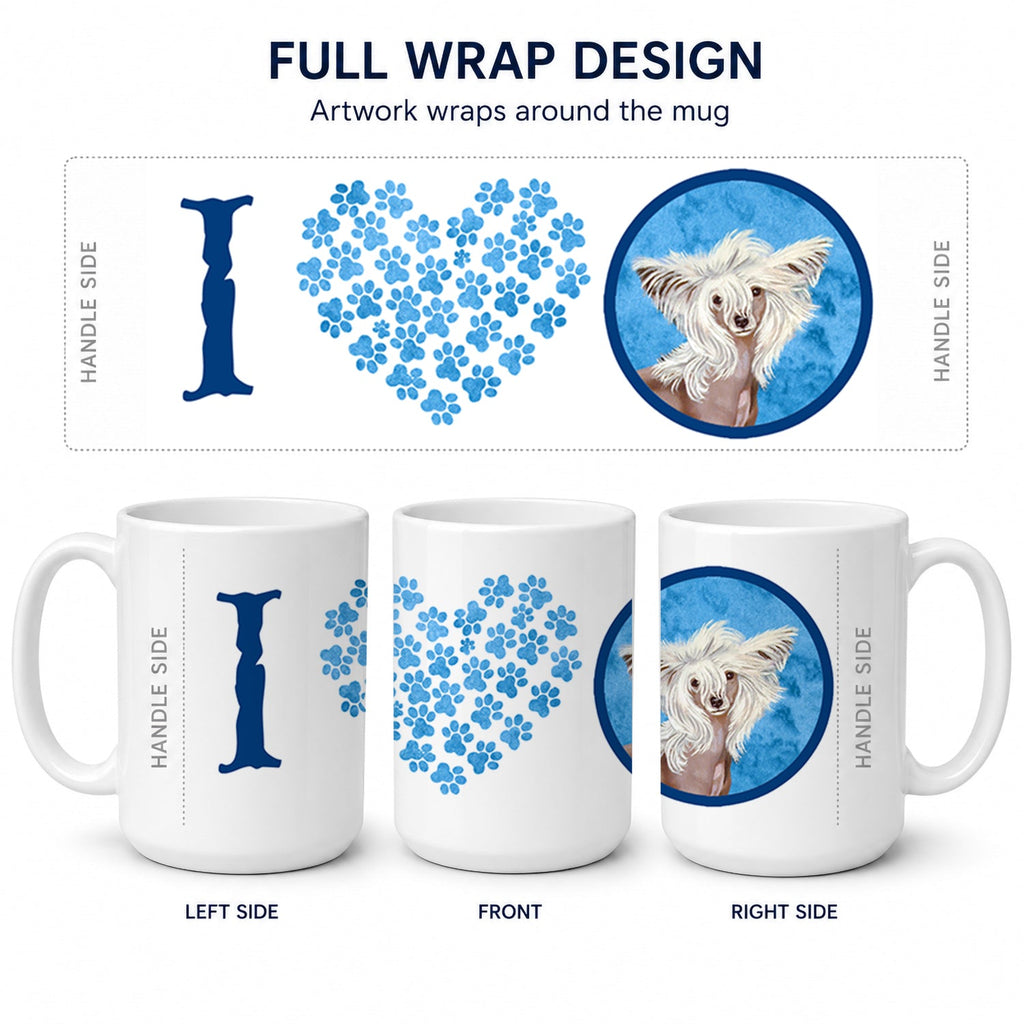 Blue Chinese Crested Ceramic Coffee Mug 15 oz Decorative Large C Handle Mug Cup for Tea, Cocoa Hot Chocolate