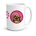 Pink Tibetan Spaniel Ceramic Coffee Mug 15 oz Decorative Large C Handle Mug Cup for Tea, Cocoa Hot Chocolate