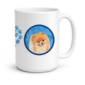 Blue Pomeranian Ceramic Coffee Mug 15 oz Decorative Large C Handle Mug Cup for Tea, Cocoa Hot Chocolate