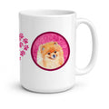 Pink Pomeranian Ceramic Coffee Mug 15 oz Decorative Large C Handle Mug Cup for Tea, Cocoa Hot Chocolate