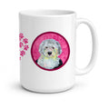 Pink Old English Sheepdog Ceramic Coffee Mug 15 oz Decorative Large C Handle Mug Cup for Tea, Cocoa Hot Chocolate