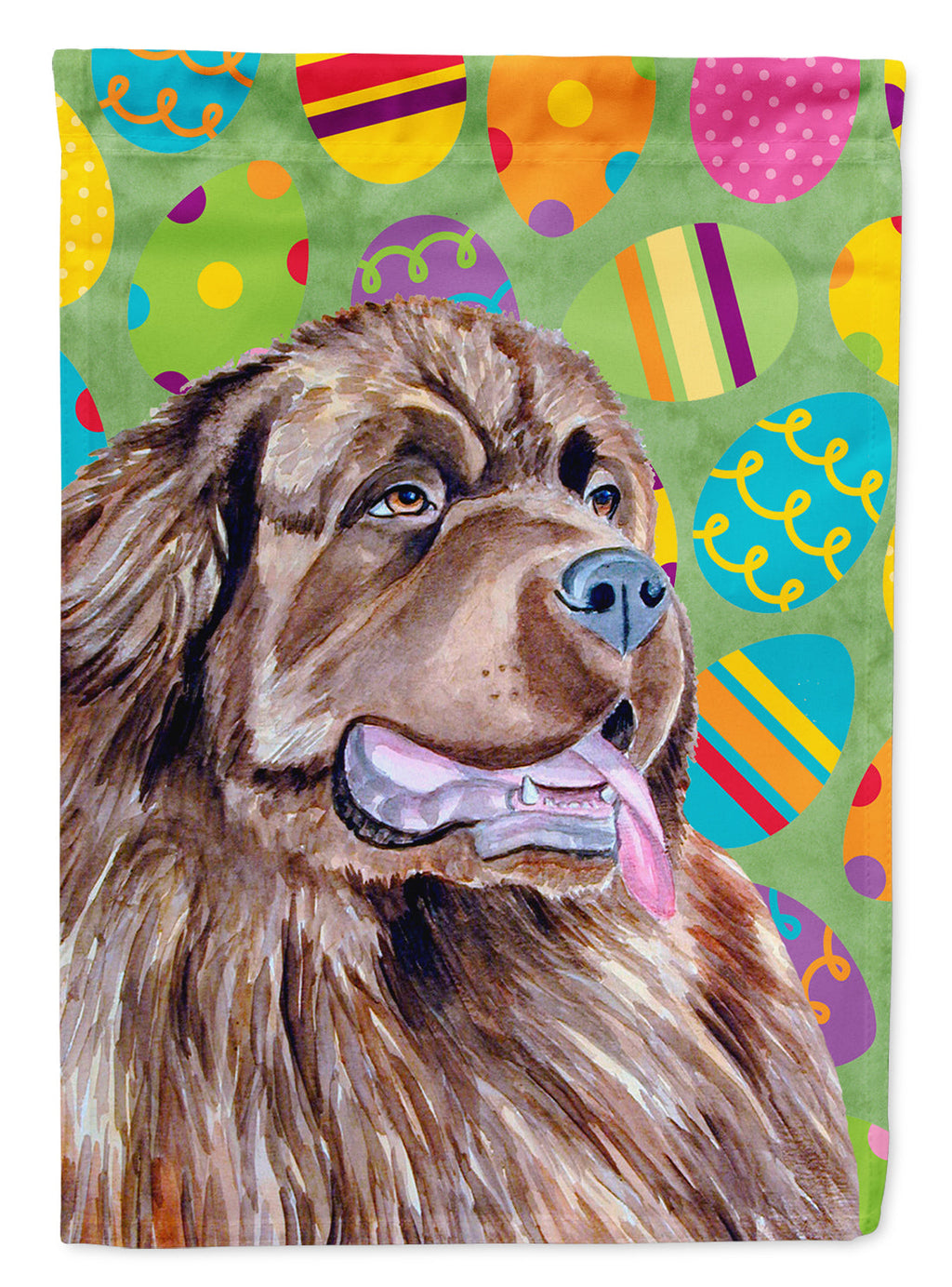 Newfoundland Easter Eggtravaganza House Flag 28x40 Porch Sleeve Pole Decorative Outside Yard Banner Artwork Wall Hanging, Polyester