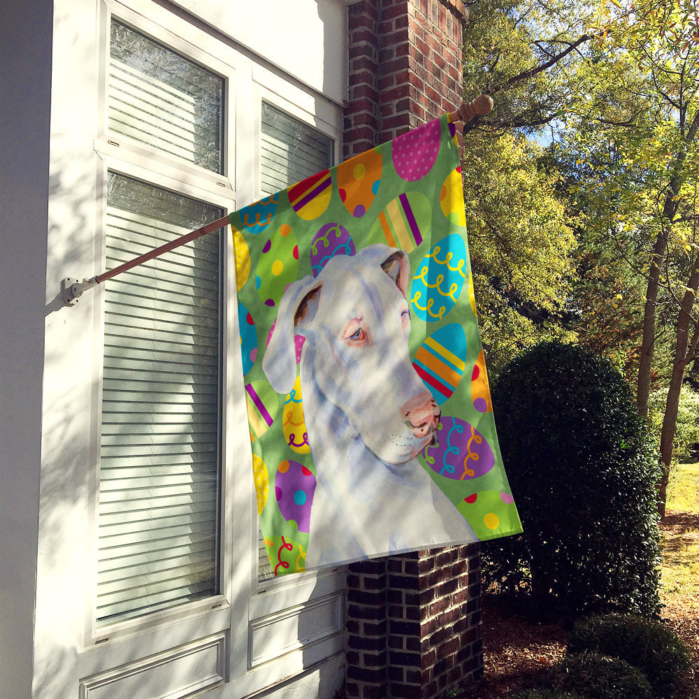 Great Dane Easter Eggtravaganza House Flag 28x40 Porch Sleeve Pole Decorative Outside Yard Banner Artwork Wall Hanging, Polyester