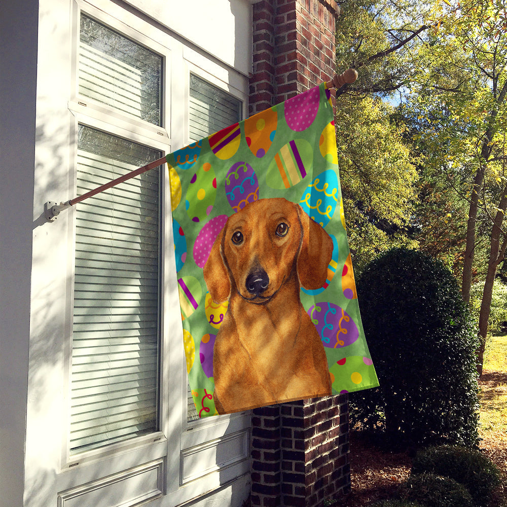 Dachshund Easter Eggtravaganza House Flag 28x40 Porch Sleeve Pole Decorative Outside Yard Banner Artwork Wall Hanging, Polyester