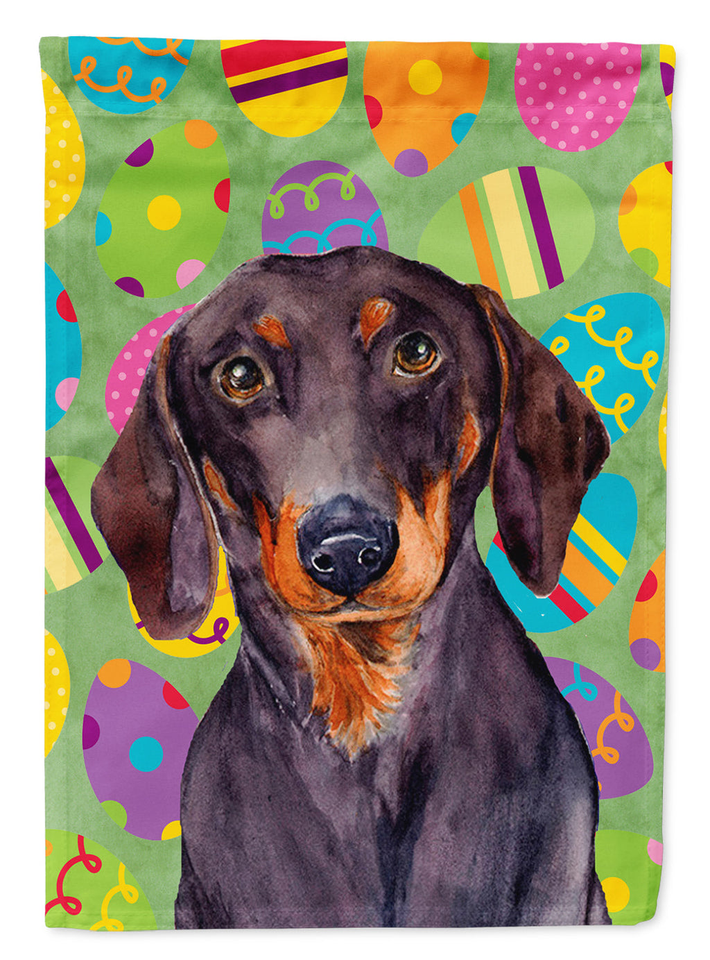 Dachshund Easter Eggtravaganza House Flag 28x40 Porch Sleeve Pole Decorative Outside Yard Banner Artwork Wall Hanging, Polyester