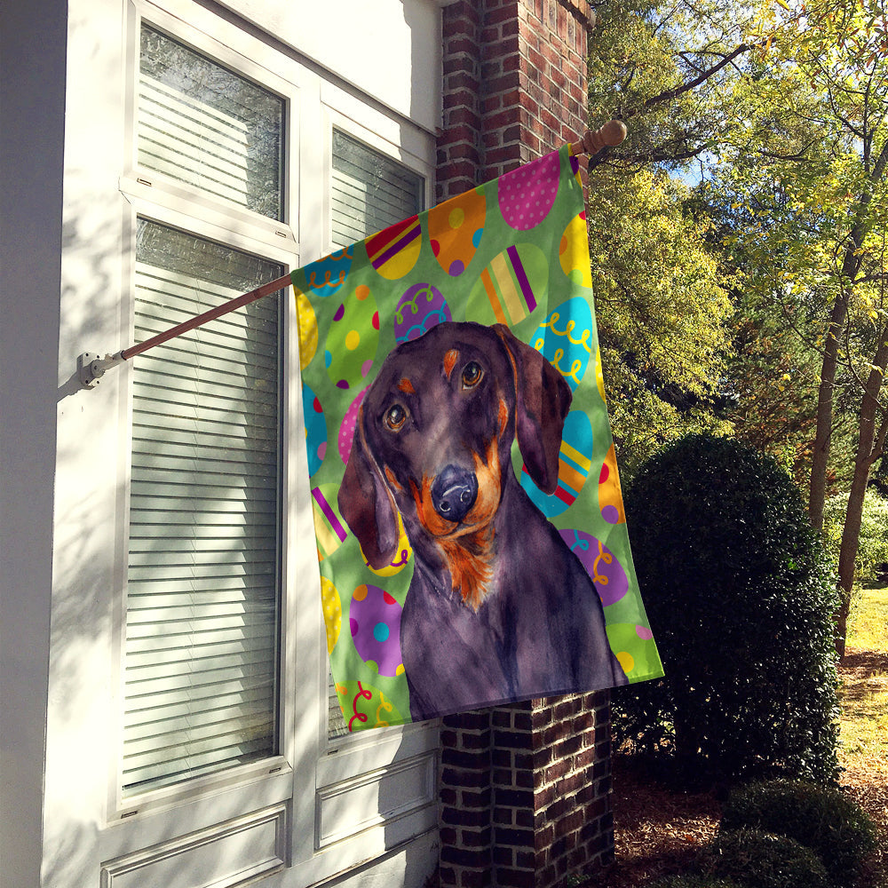Dachshund Easter Eggtravaganza House Flag 28x40 Porch Sleeve Pole Decorative Outside Yard Banner Artwork Wall Hanging, Polyester