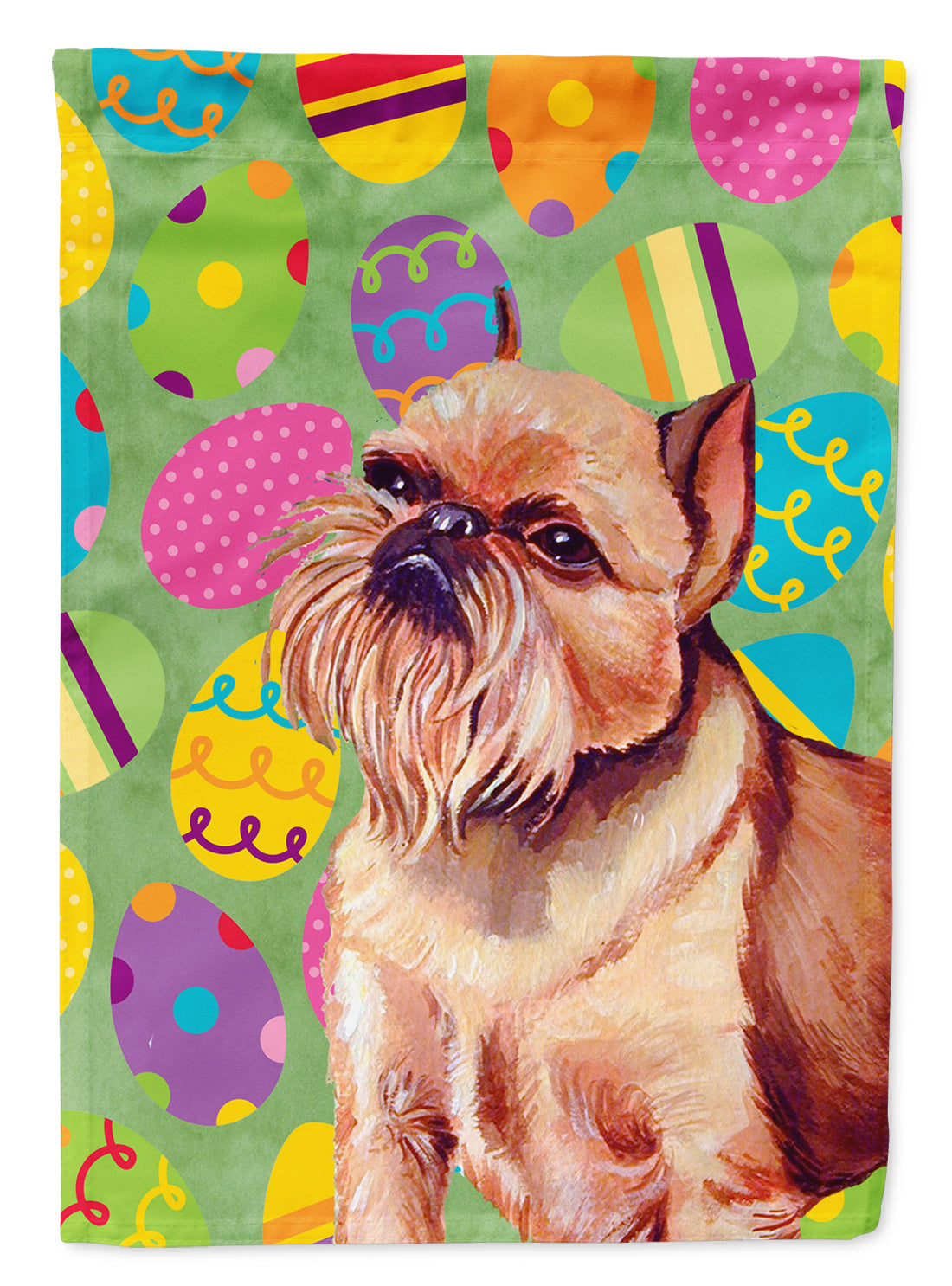 Brussels Griffon Easter Eggtravaganza House Flag 28x40 Porch Sleeve Pole Decorative Outside Yard Banner Artwork Wall Hanging, Polyester